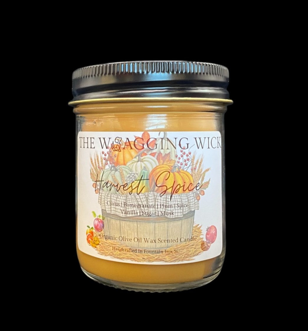 Harvest Spice - 5.8 oz Organic Olive Oil Was Scented Candle