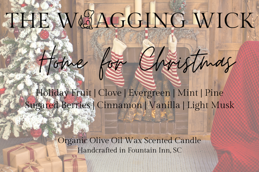 Home for Christmas - 8 oz Organic Olive Oil Wax Scented Candle