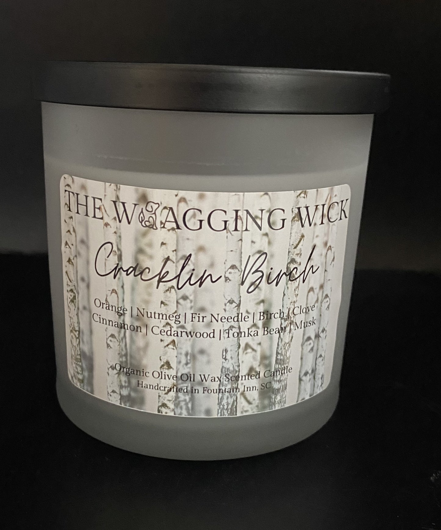 Cracklin Birch - 8 oz Organic Olive Oil Wax Scented Candle