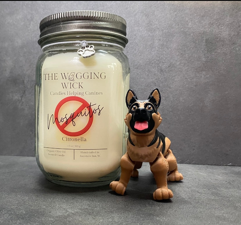 No Mosquitos - 13 oz Organic Olive Oil Wax Candle