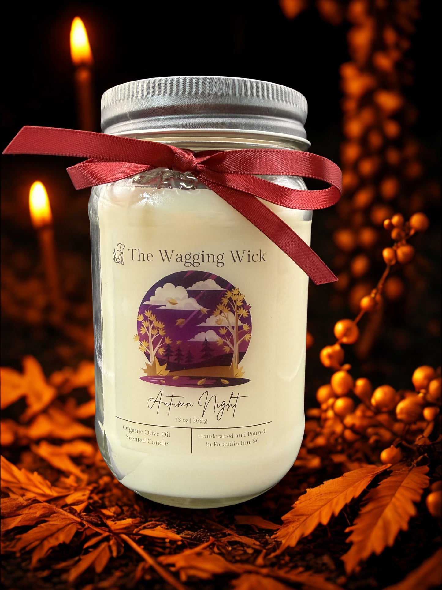 Autumn Night - 16 oz Mason Jar